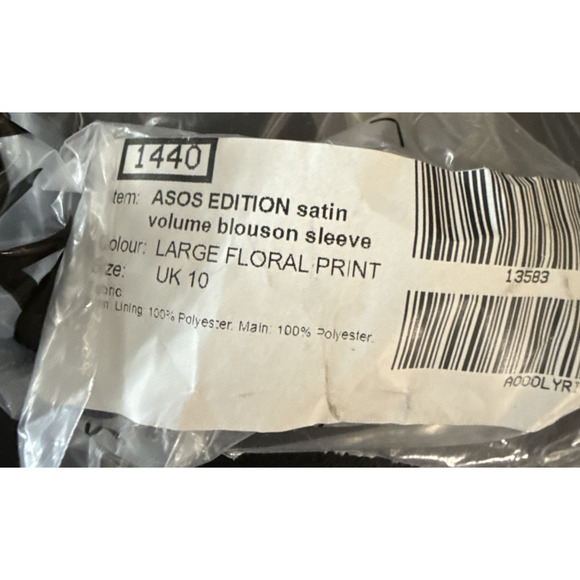 ASOS Satin Volume Blouson Sleeve Floral Dress, Size 6 - Picture 3 of 6